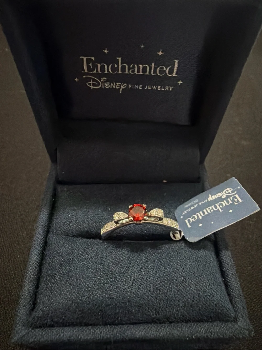 Enchanted Disney Fine Jewelry Sterling Silver Diamond Garnet Snow White Ring
